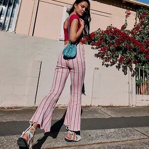 Free People Cropped Multi Color Stretch Pants XS